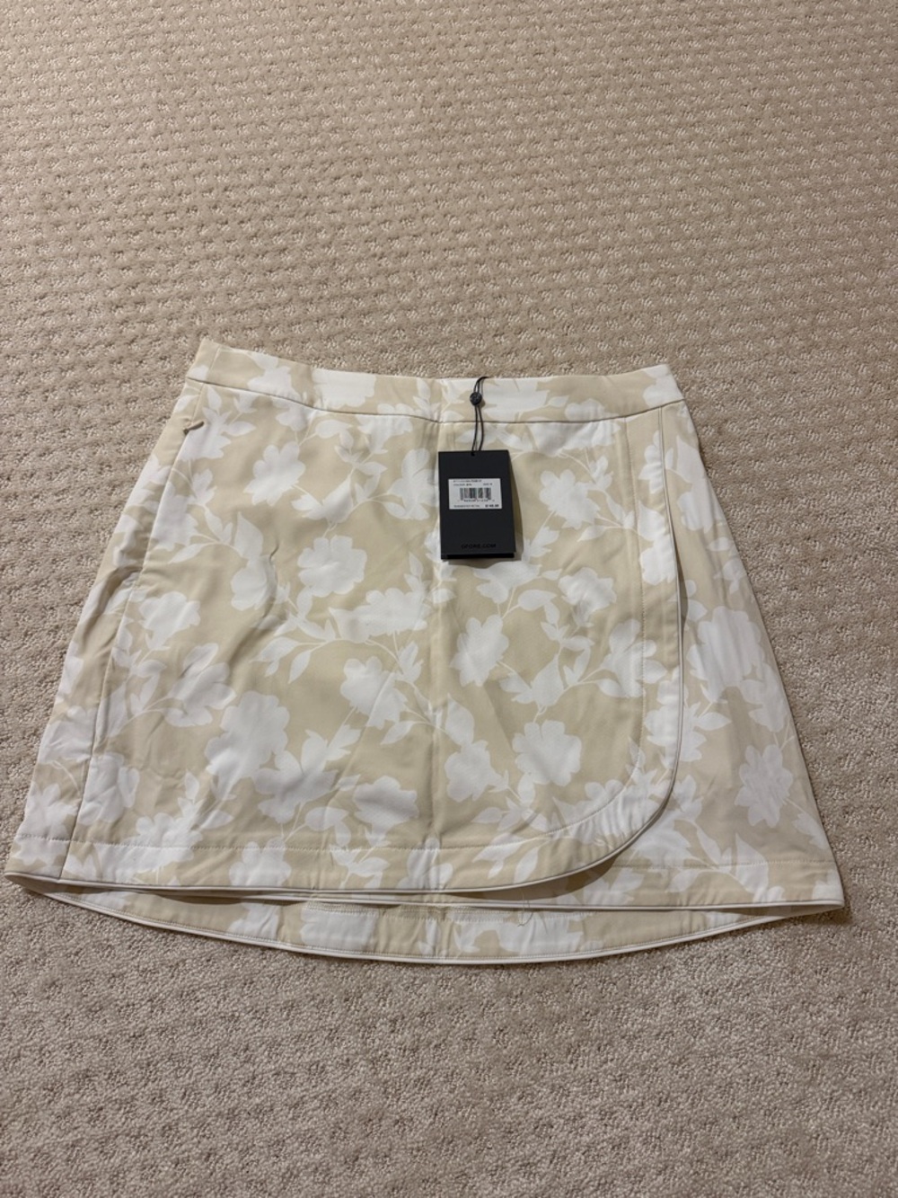 G/FORE Cream and White Floral Wrap Mini Skirt